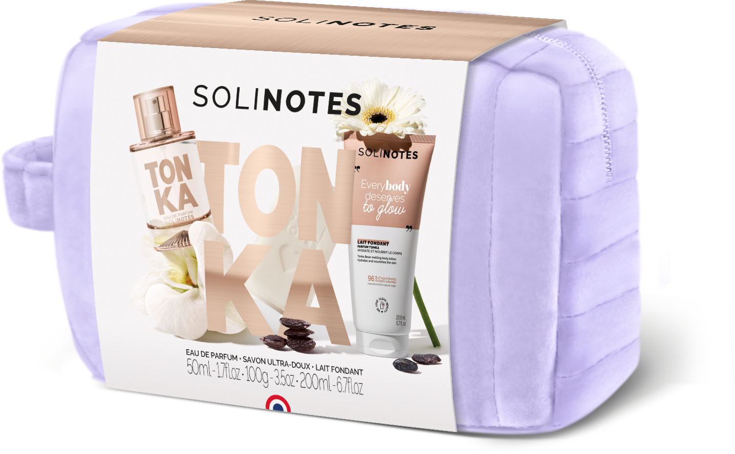 Tonka Blossom 3-Piece Beauty Gift Pouch