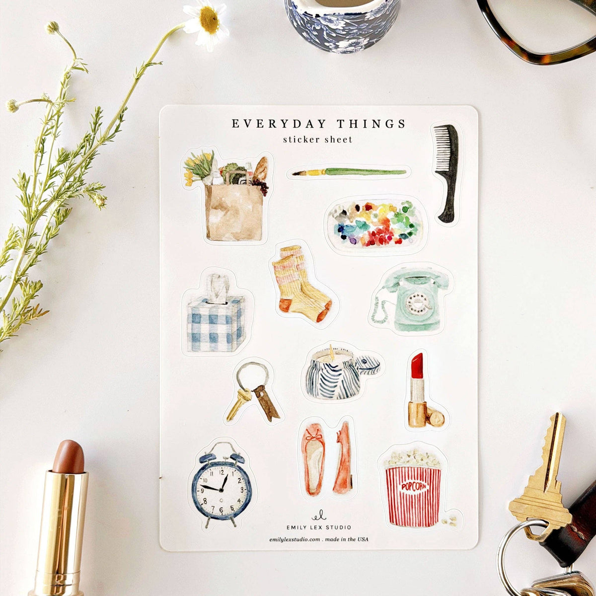 Emily Lex Everyday things sticker sheets