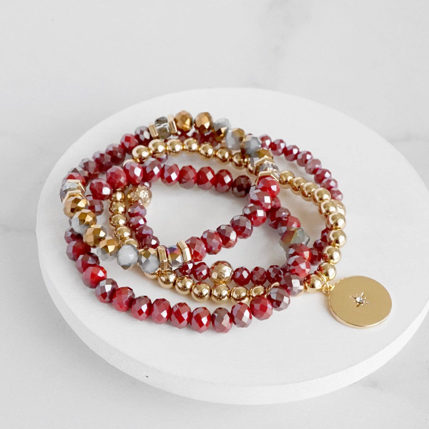 Merlot Golden Hour Bracelet Stack