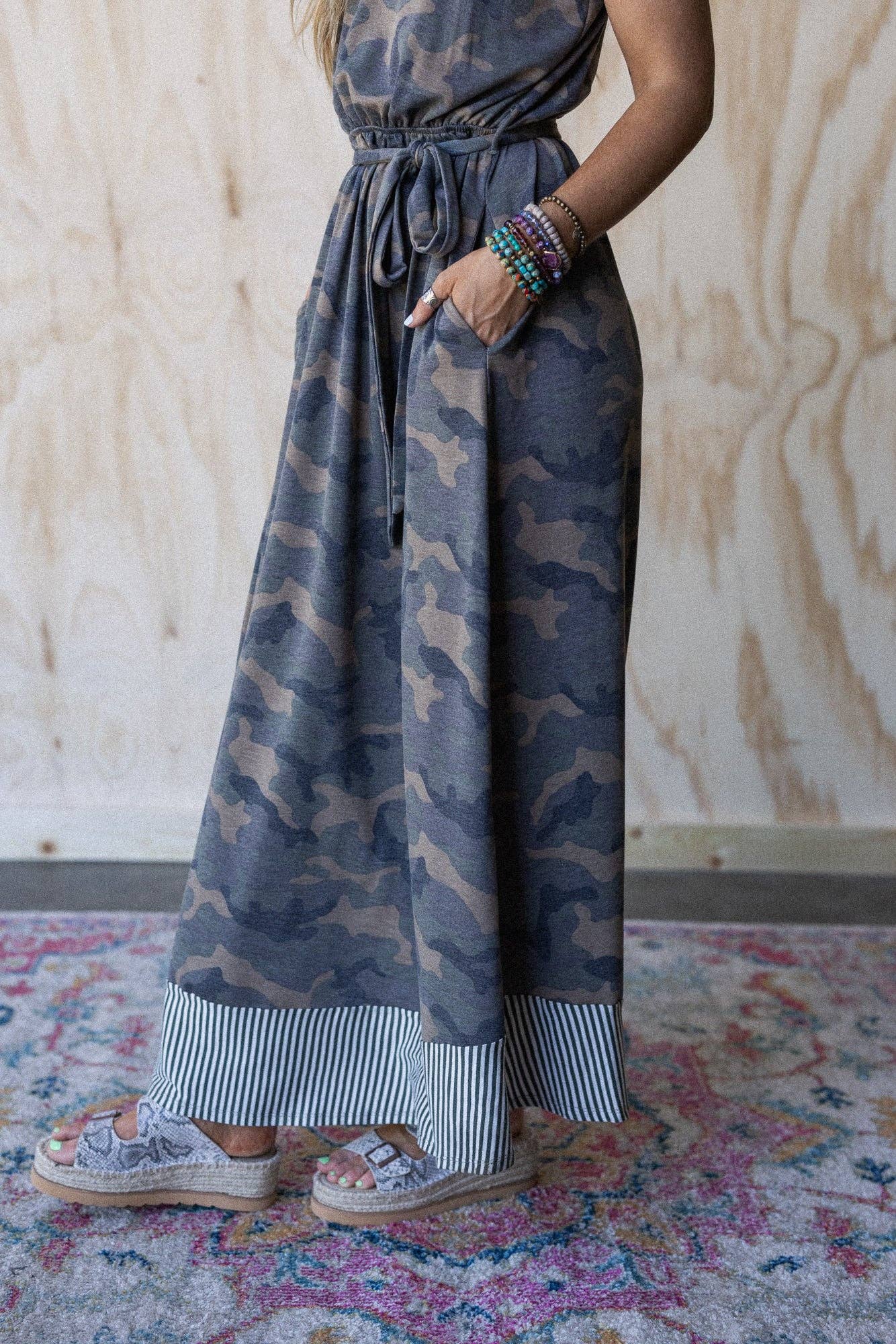 Cadet Camo Print Dress - Olive Moss (MADE IN USA)