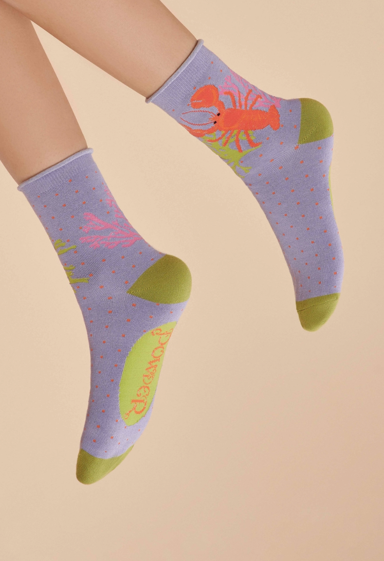 Lobster Buddies Ankle Socks - Lavender