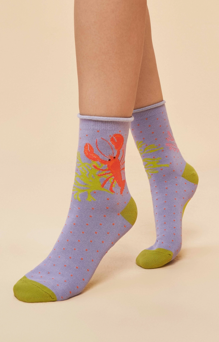 Lobster Buddies Ankle Socks - Lavender