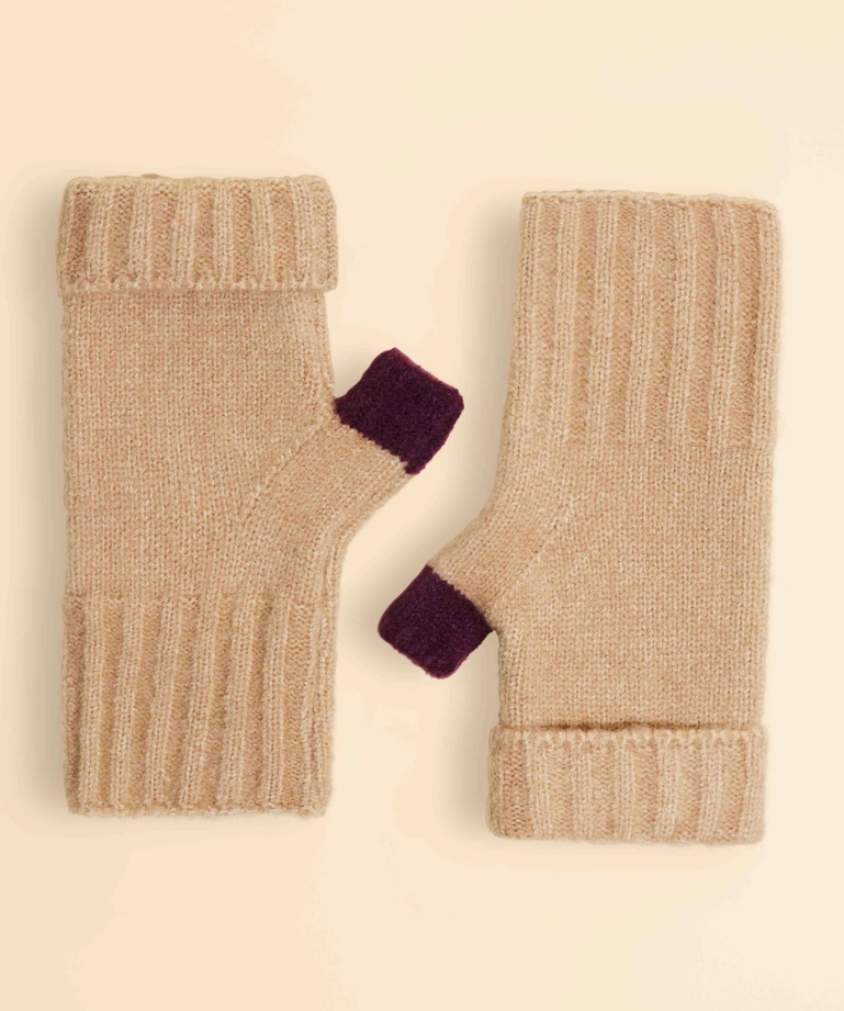 Ladies Cassia Wrist Warmers - Cream