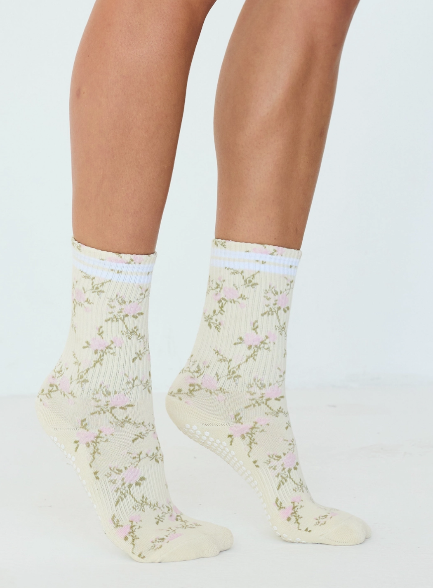 Vintage Rose Grip Sock