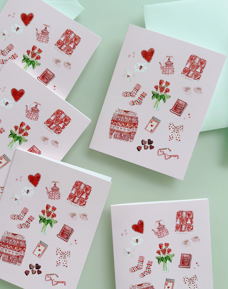 Rosy and Cozy Valentine's Day Card