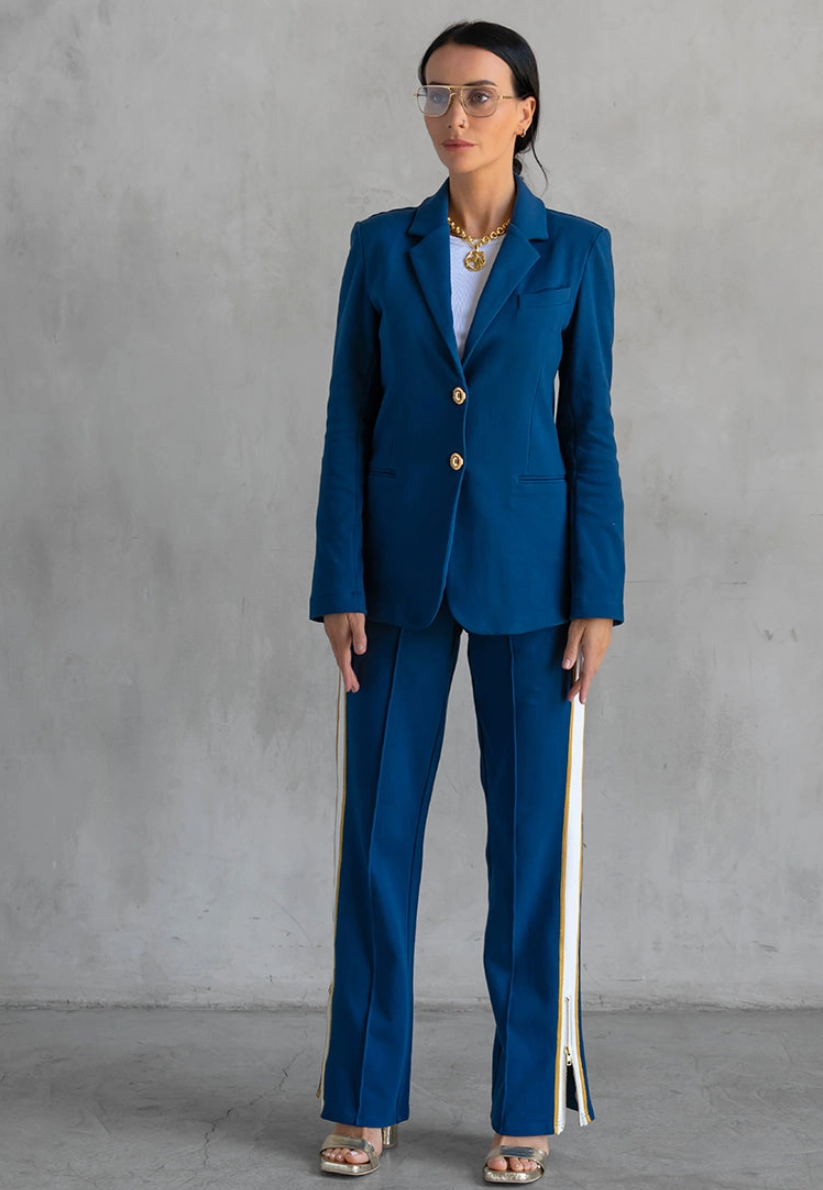 Morrison Interlock Designer Blazer - Sailor Blue