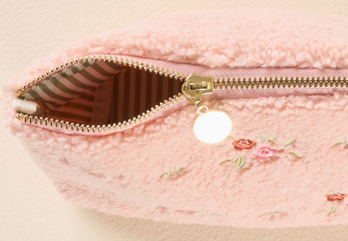 Teddy Pouch-Dainty Floral Pink