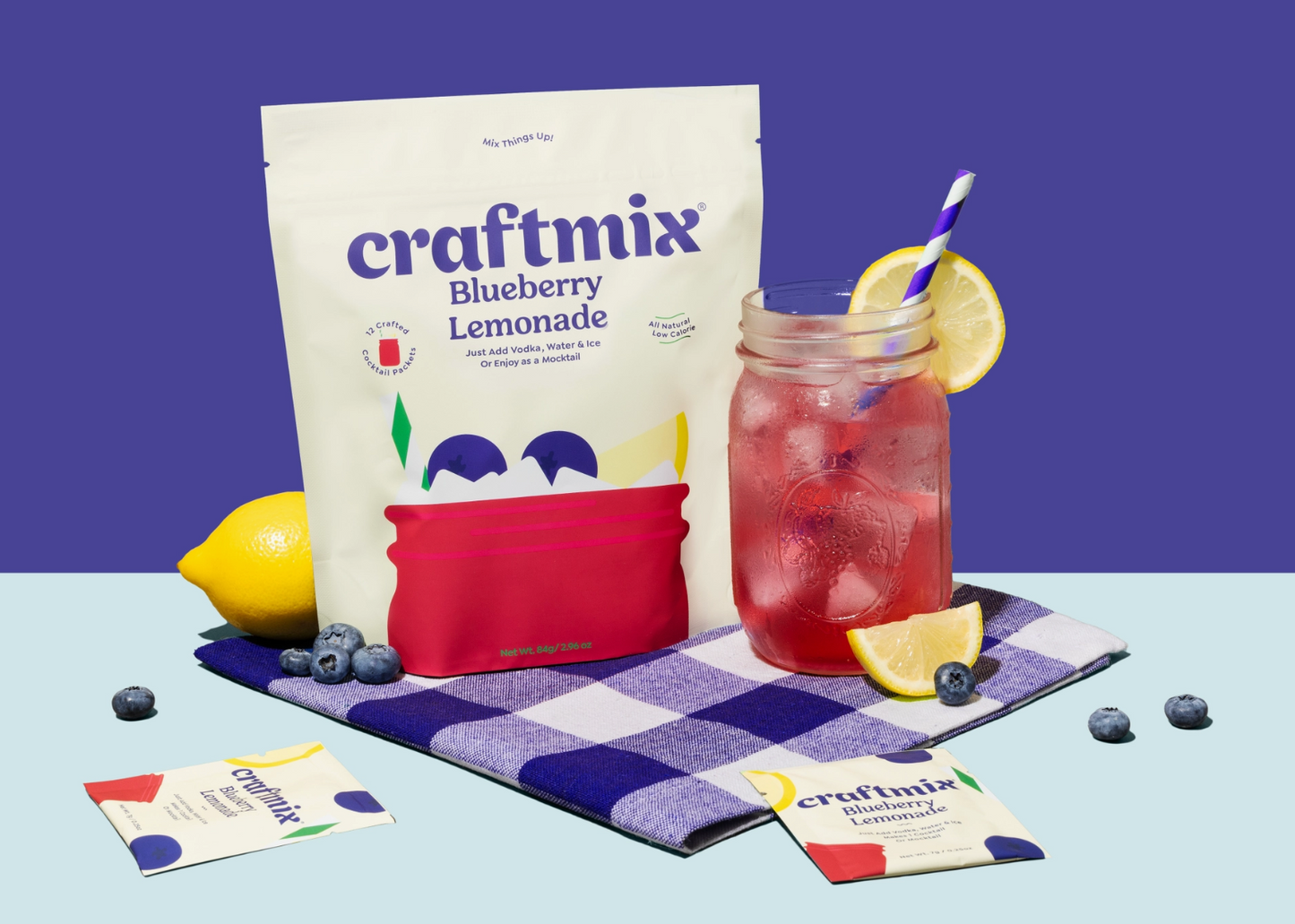 Blueberry Lemonade & Cocktail Mixer - 12 Servings Multipack