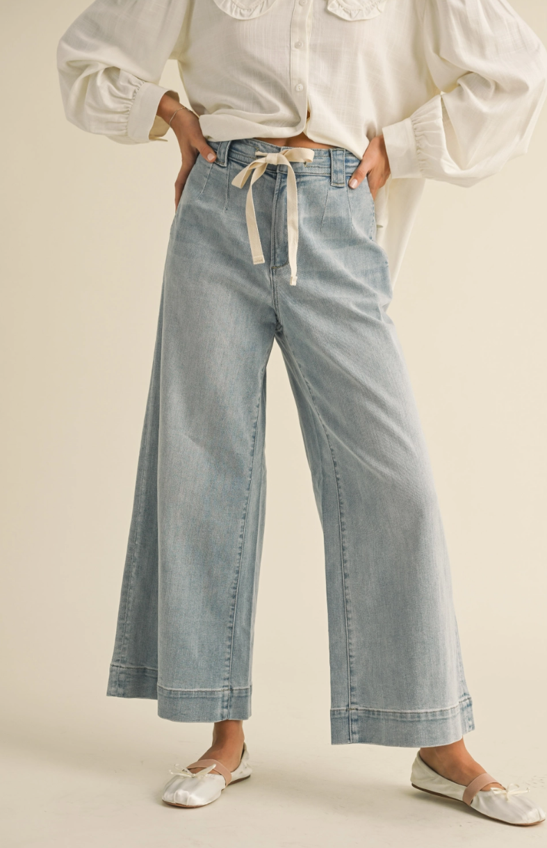 The Breezy Tie-Front Wide Leg Jeans