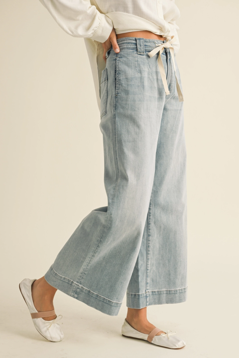 The Breezy Tie-Front Wide Leg Jeans