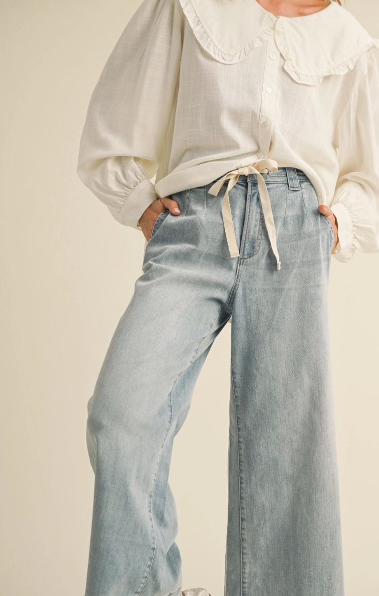 The Breezy Tie-Front Wide Leg Jeans