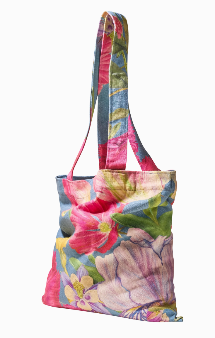 Canvas Tote Bag - Floral Study - Denim