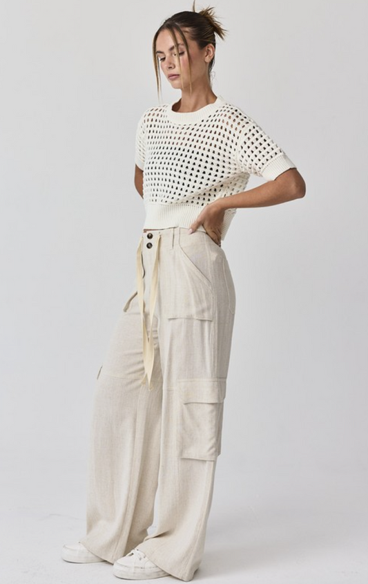 Maya Relaxed Fit Utility Wide-Leg Pants