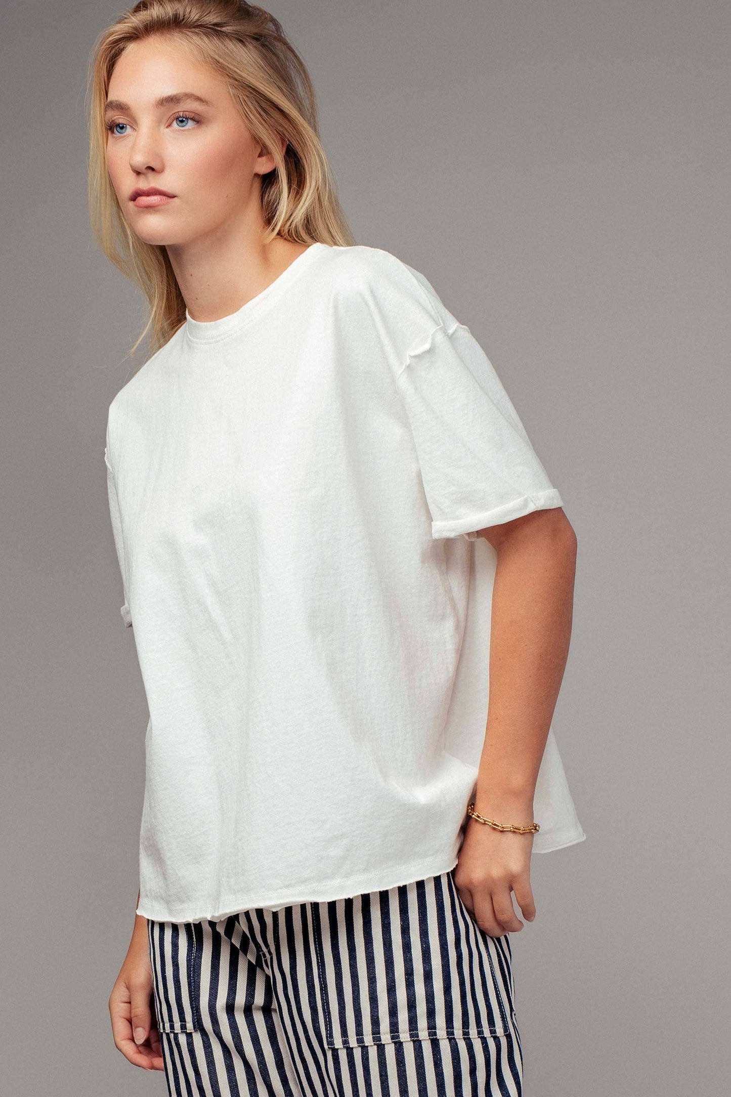 Boxy Oversized Cotton Crewneck Tee - 2 Color Options