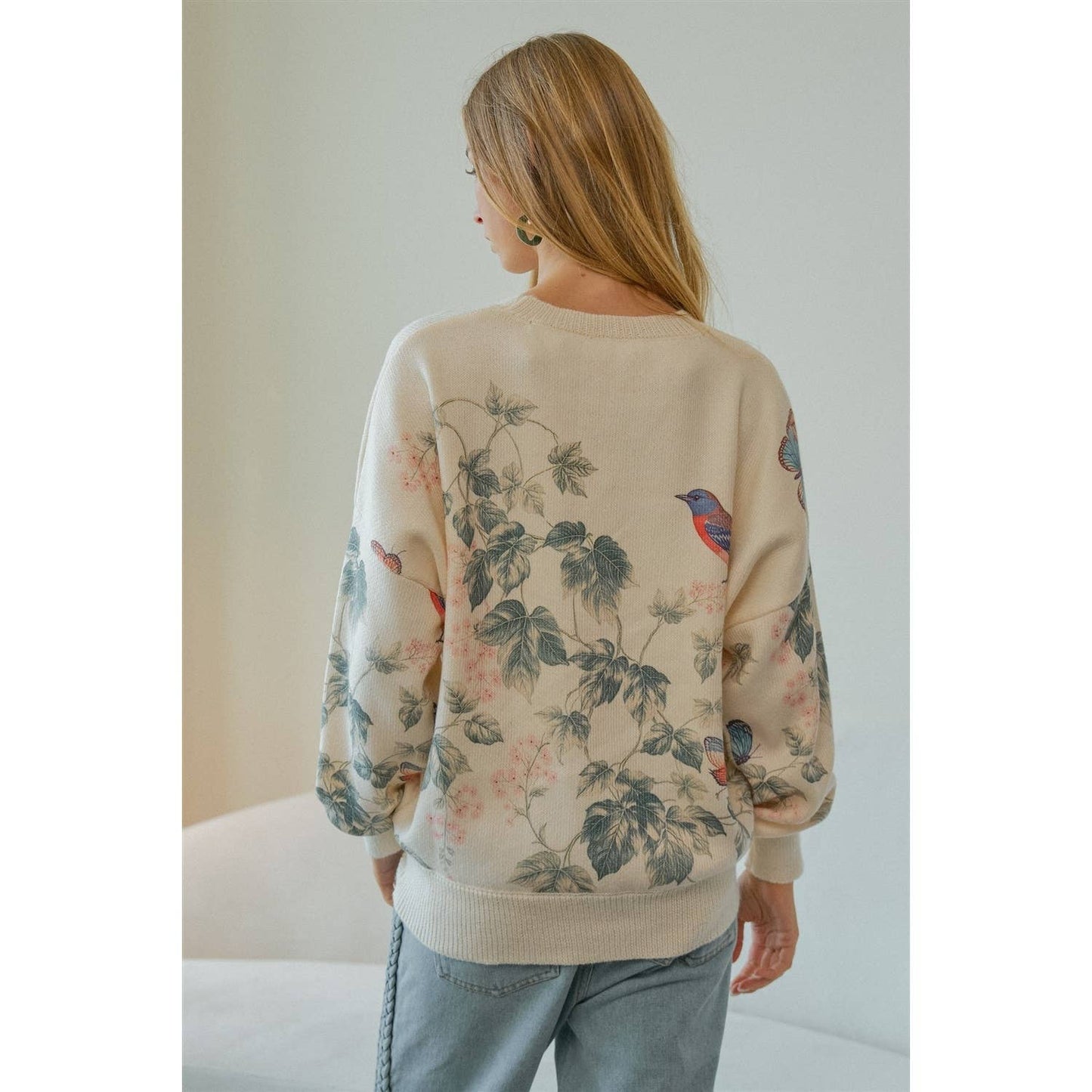 Poetic Woodland Flight Flora Knit Pullover