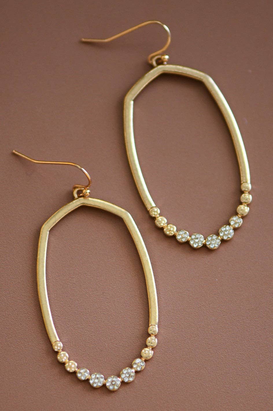 Gold Plated White Zirconia Drop Earrings