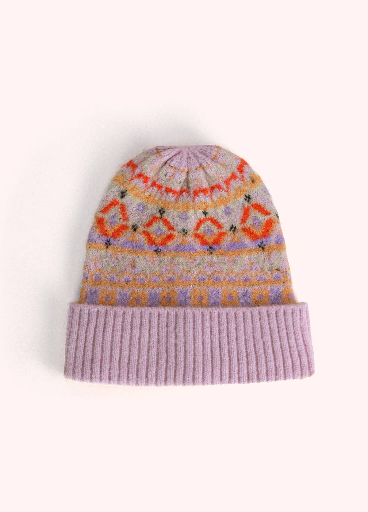 Fair Isle Beanie in Cream Mix