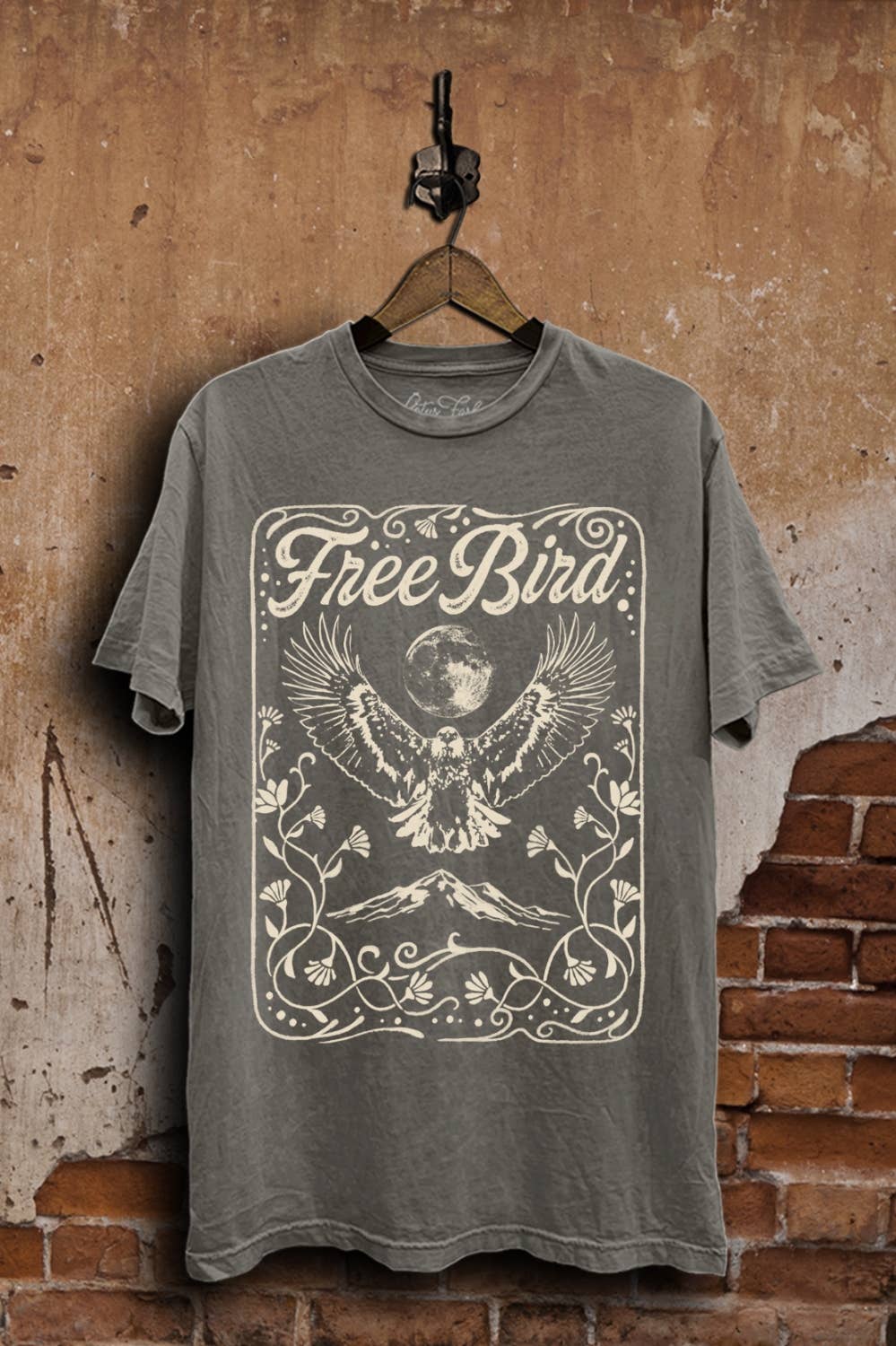 Free Bird Mineral-Wash Graphic Tee, 100% Cotton