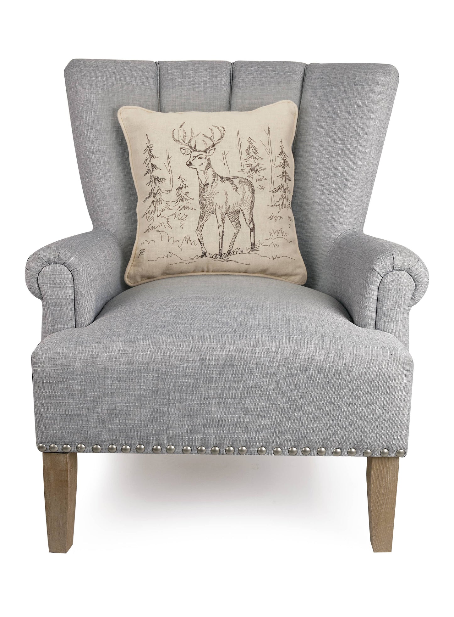 Minimalist Deer Embroidered Pillow
