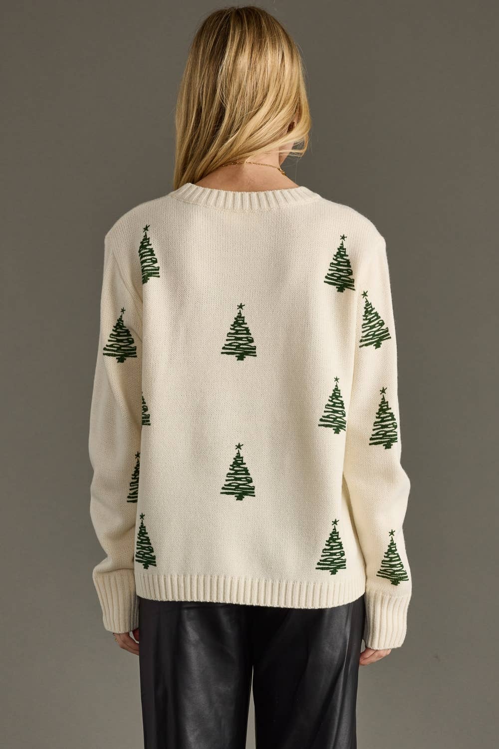 Minimalist Ivory Tree Sweater