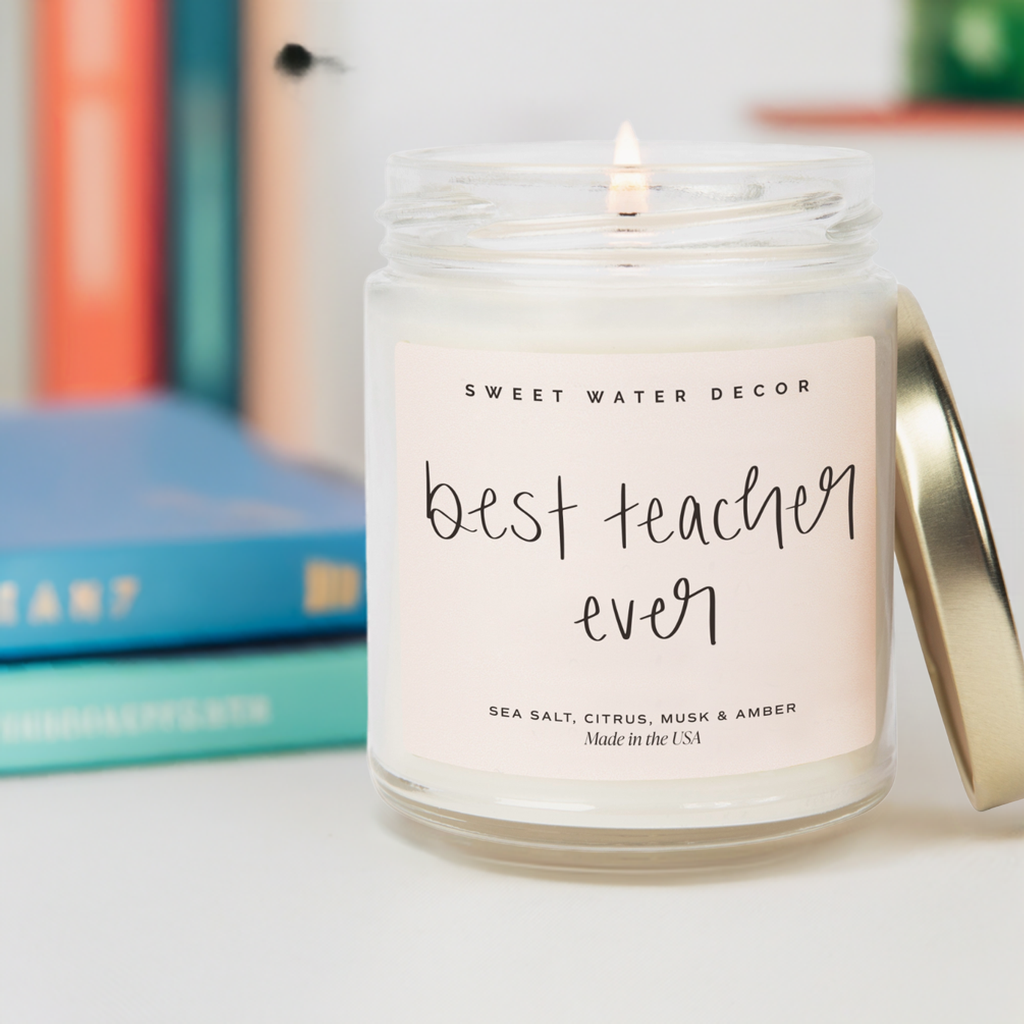 Best Teacher Ever 9 oz Soy Candle - Home Decor & Gifts