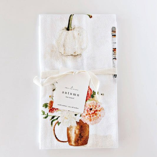 Autumn cotton flour sack tea towel