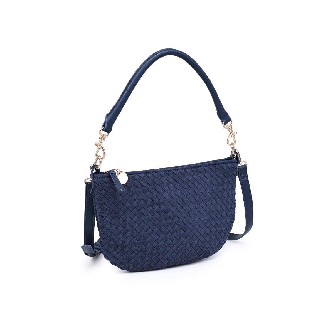 Woven Faux Suede Hobo/Crossbody Bag