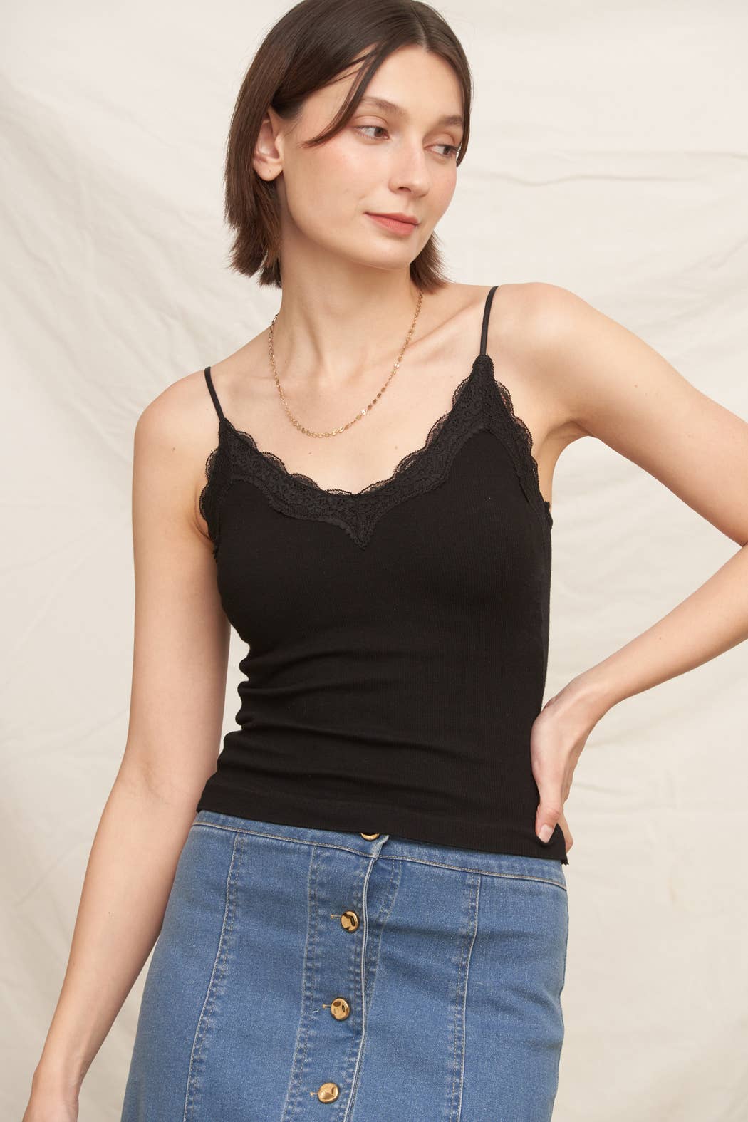 Lace Cami Top with Built-in Bra