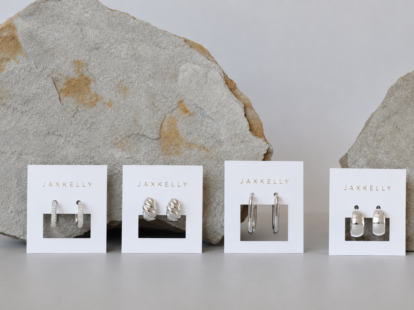 Silver Hoop - Pave - White CZ - Earrings