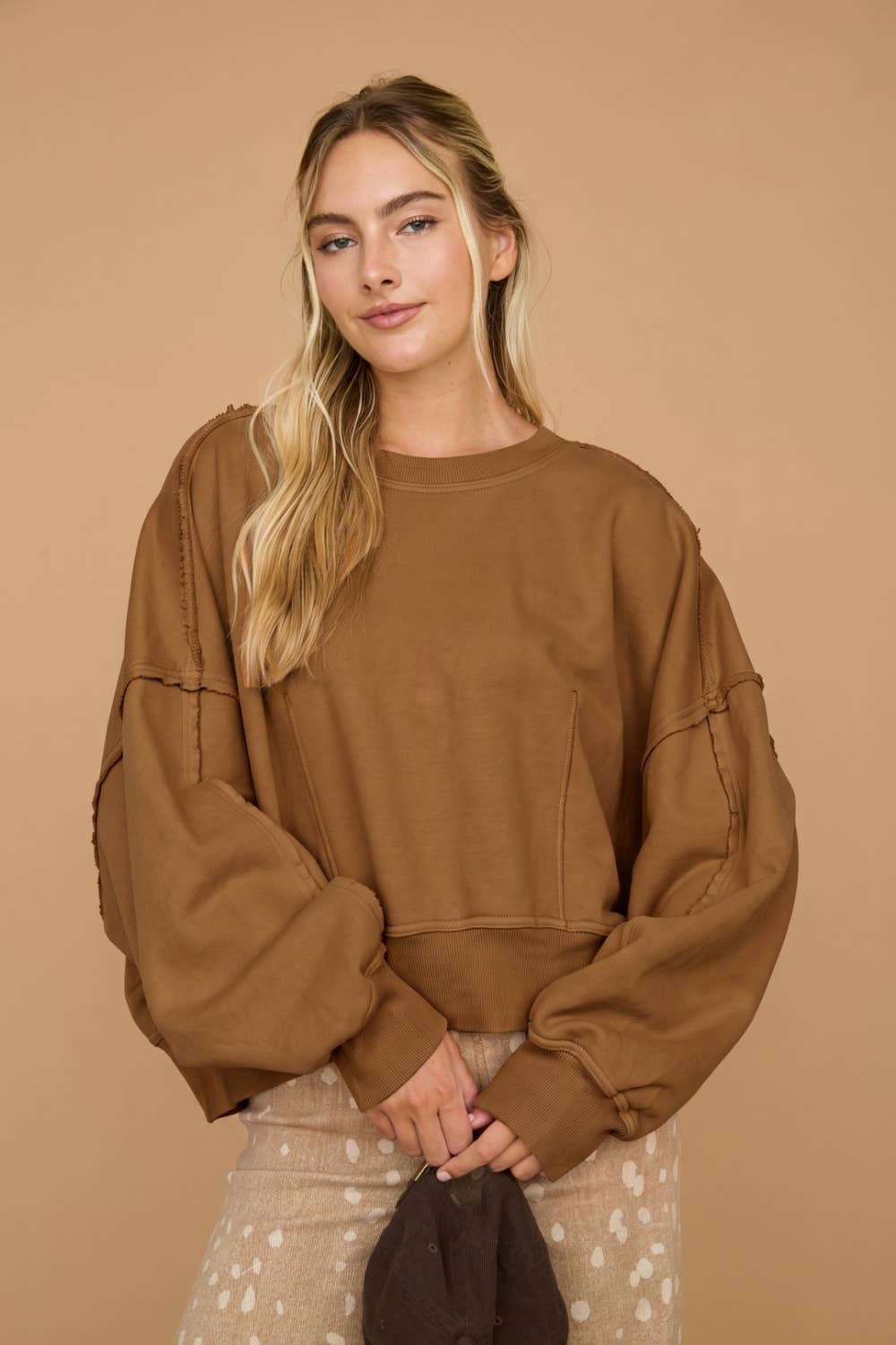 Washed Cropped Oversized Sweatshirt