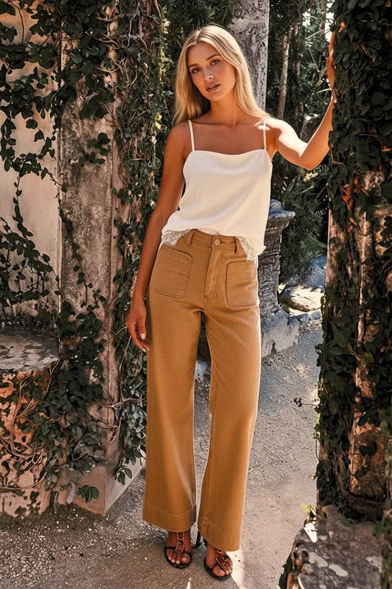 Carmel Brown High Rise Tummy Control Palazzo Jeans