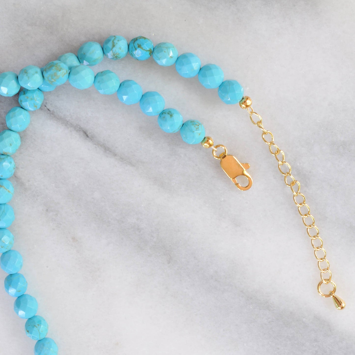 Gemstone Bead Necklace in Turquoise, Blue Lapis, Tiger Eye