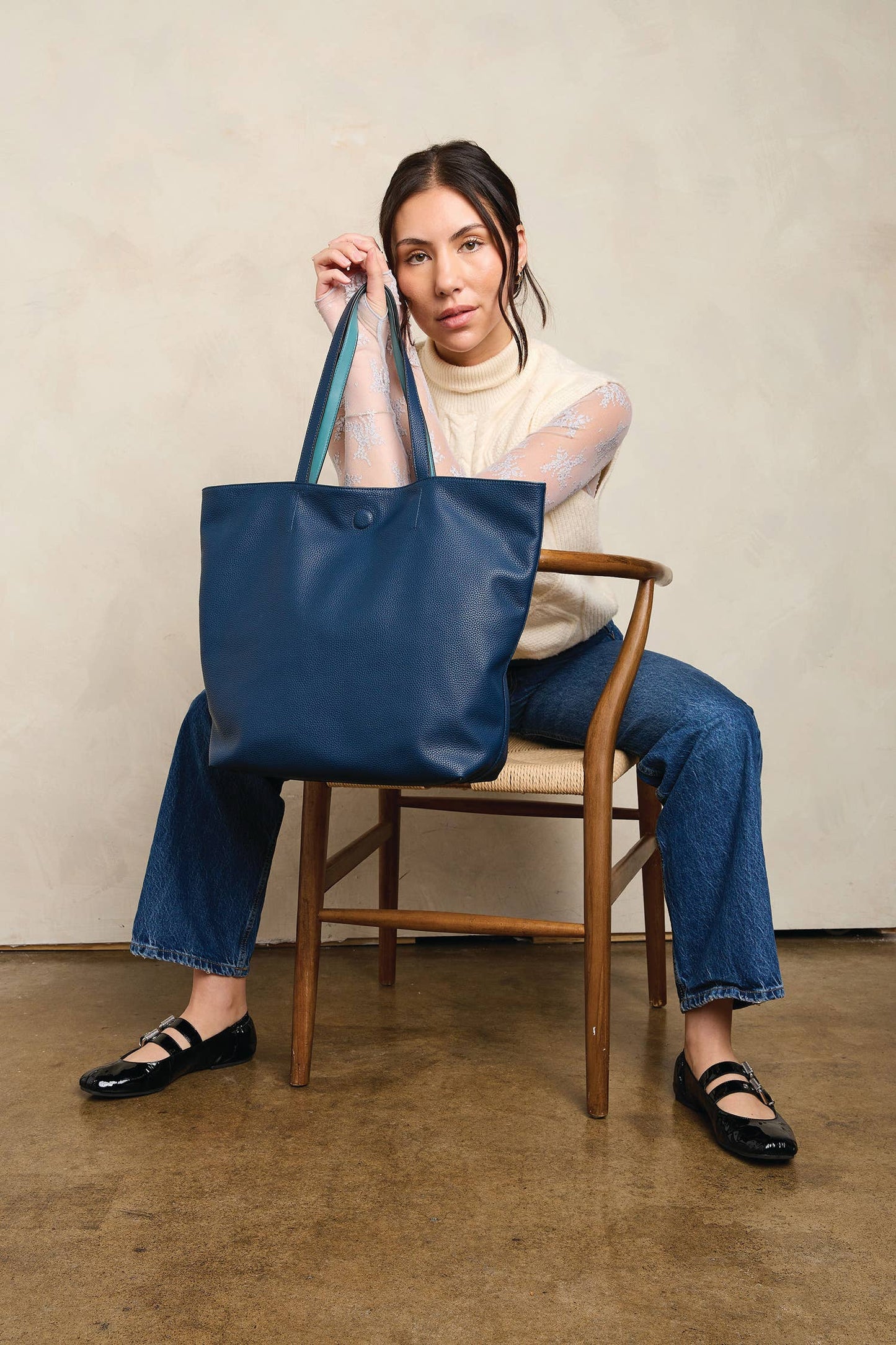 Wren Two-Tone Reversible Tote Bag