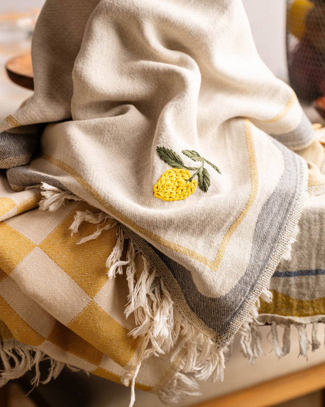 Lemon - Hand Stitched Turkish Cotton Kitchen Towel
