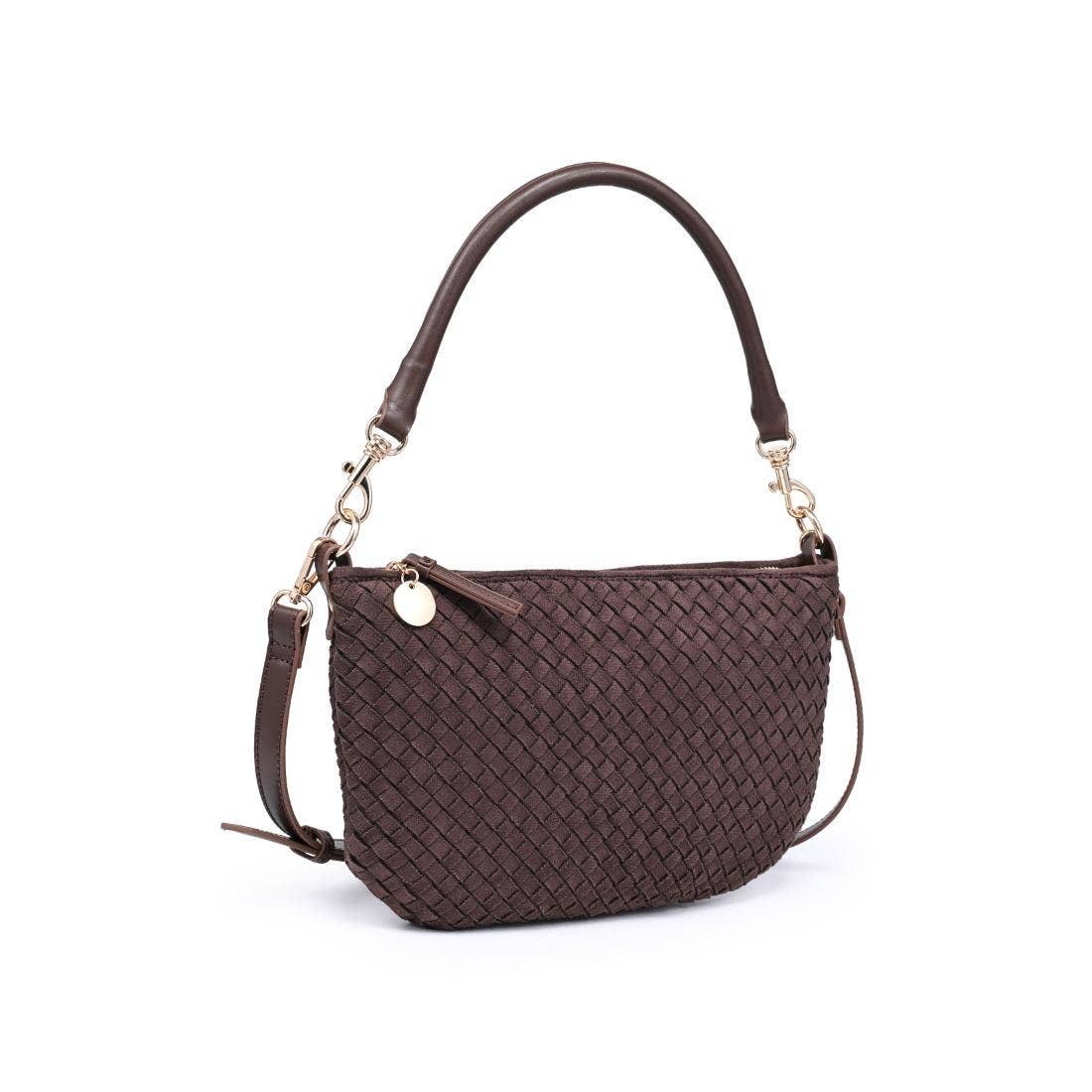 Woven Faux Suede Hobo/Crossbody Bag