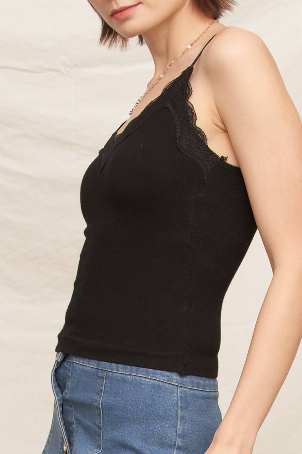 Lace Cami Top with Built-in Bra
