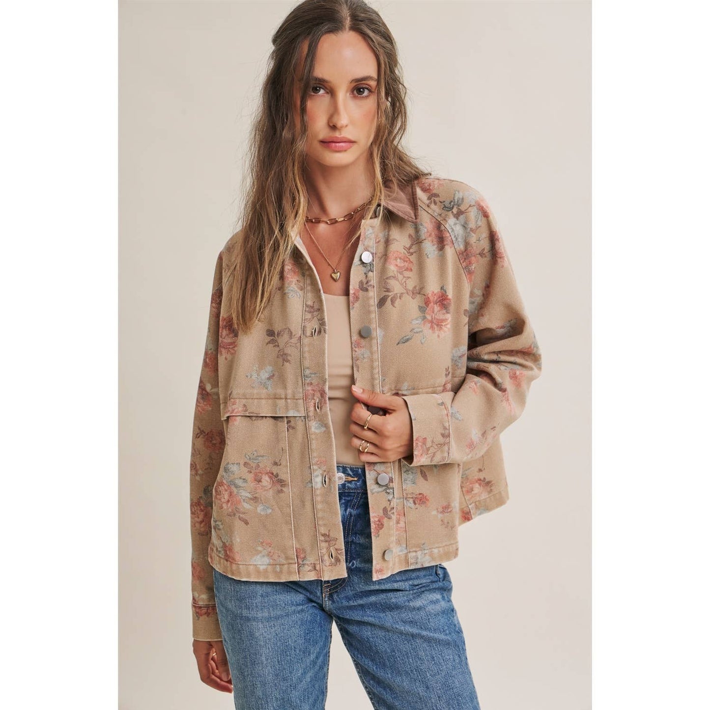 Wild Rose Vintage Wash Twill Jacket