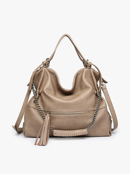 Slouchy Jamila Rustic Tote Bag with Multi-Strap Options