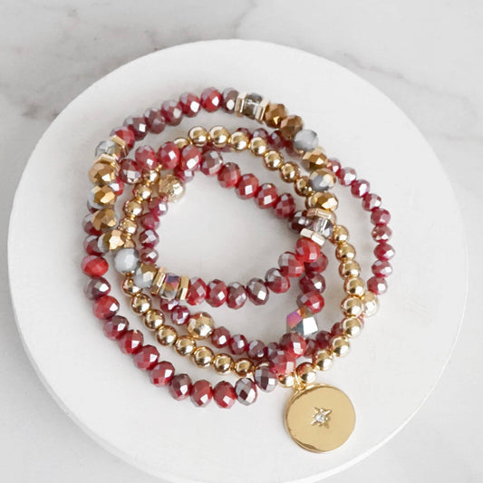 Merlot Golden Hour Bracelet Stack