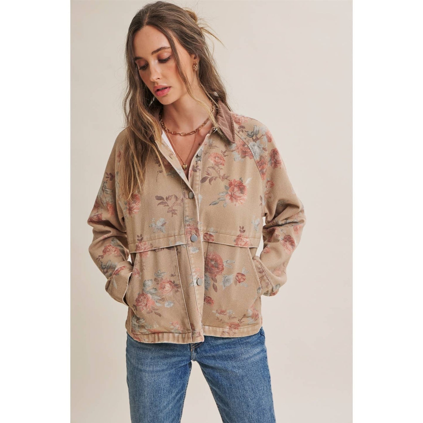 Wild Rose Vintage Wash Twill Jacket