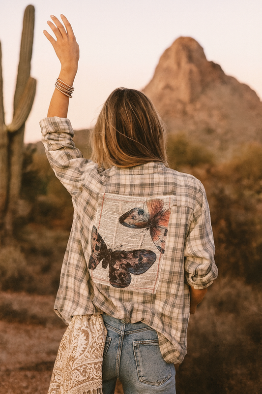 The Solenne Plaid Butterfly Top