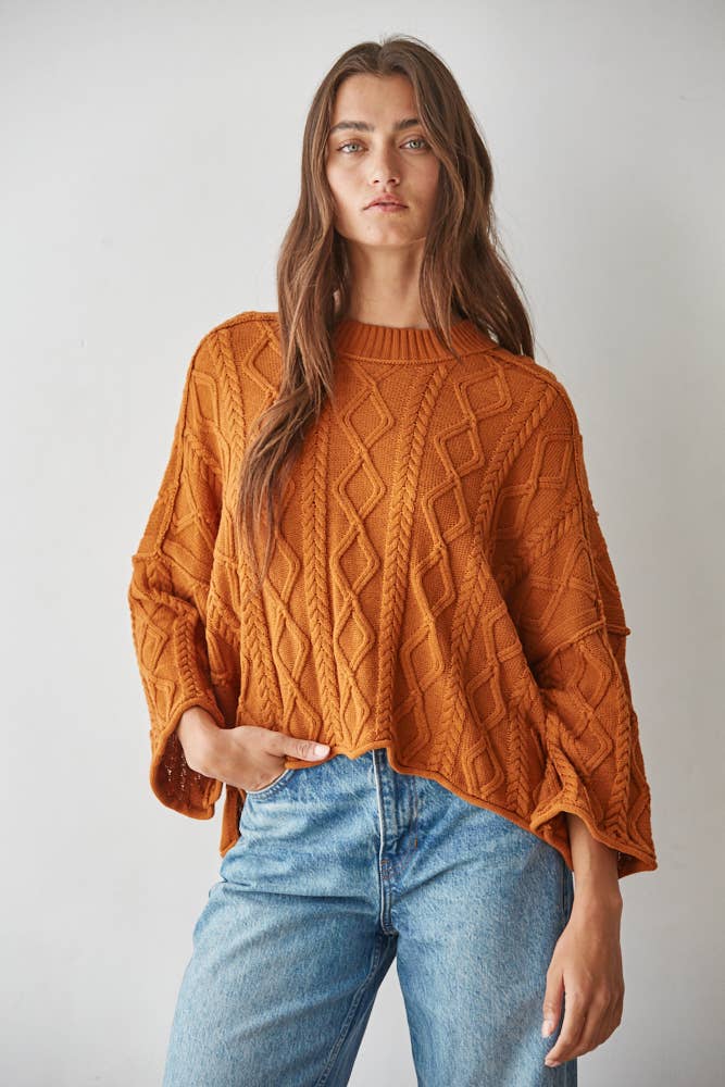 100% Cotton Cable Knit Sweater