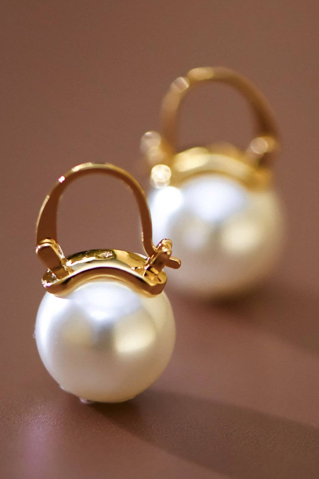 18K Gold plated Stainless Steel Pearl Drop Earrings