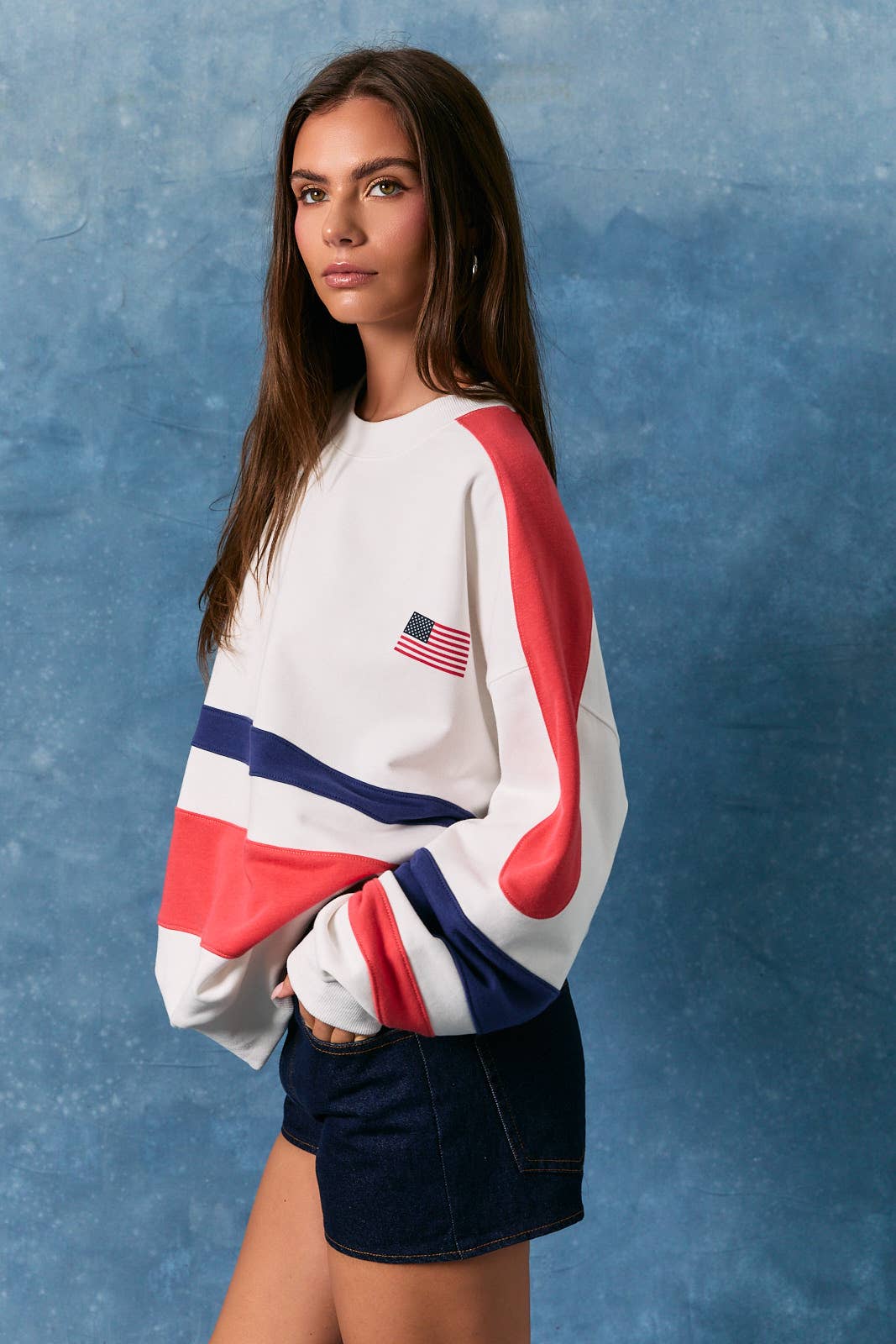 USA Vintage Colorblock Sweatshirt