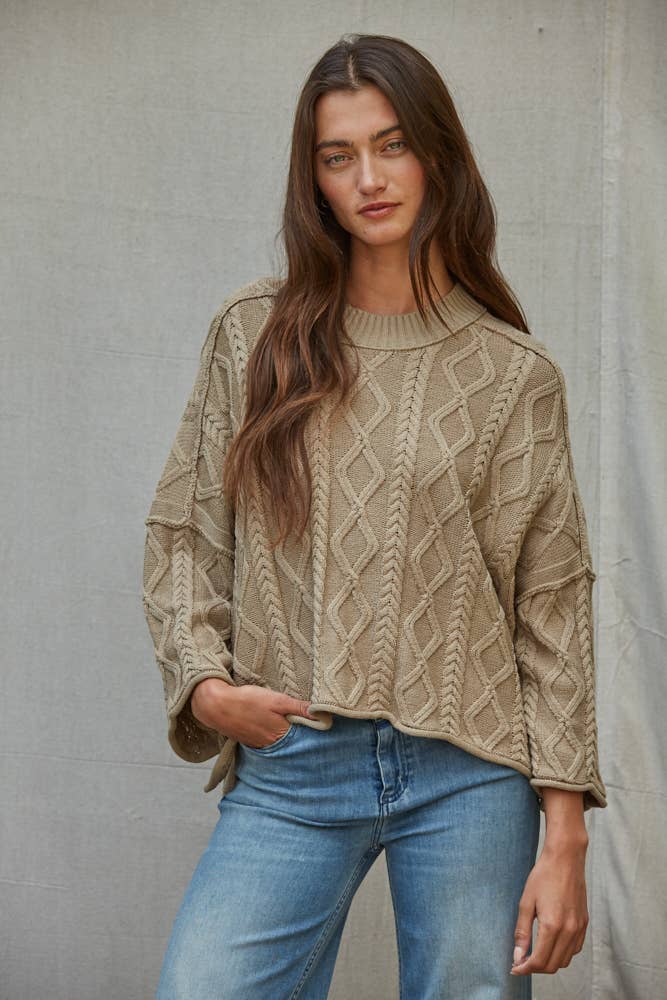 100% Cotton Cable Knit Sweater