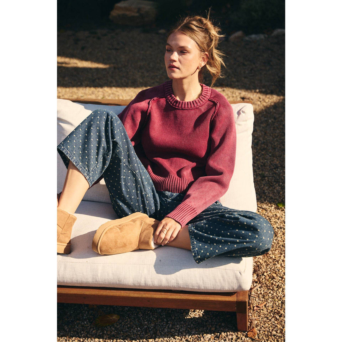 Fireside Weekend Vintage Mineral-washed Cotton Sweater