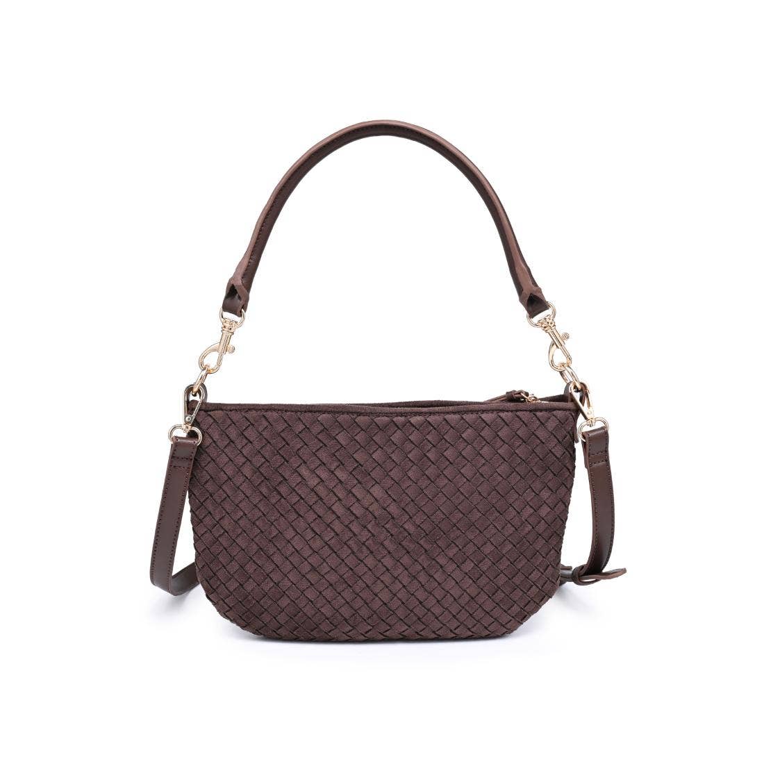 Woven Faux Suede Hobo/Crossbody Bag