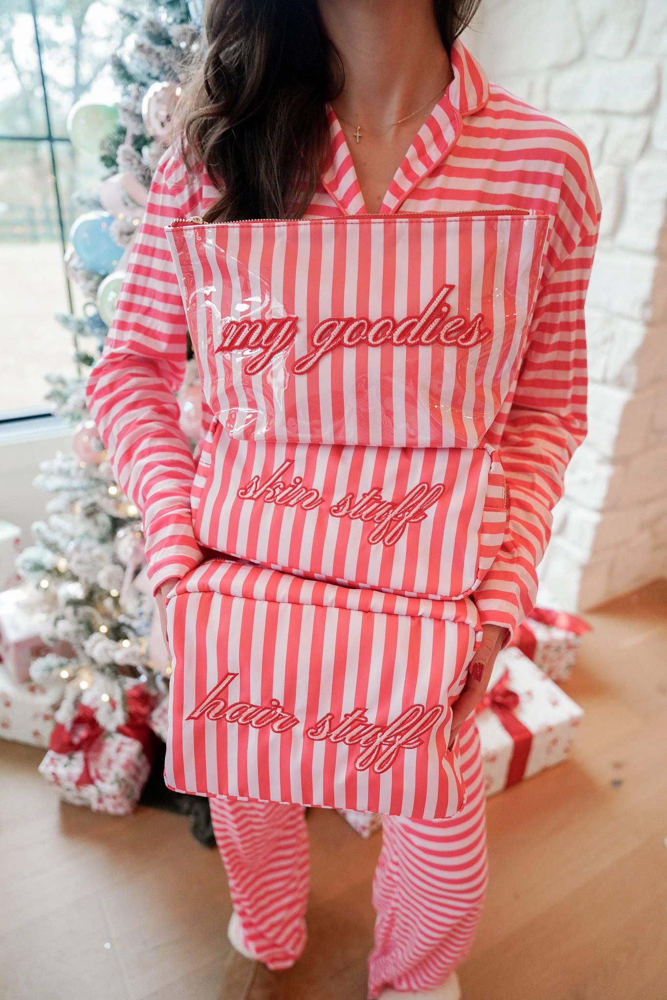 Pink & Red Stripes - Bamboo Pajama Set