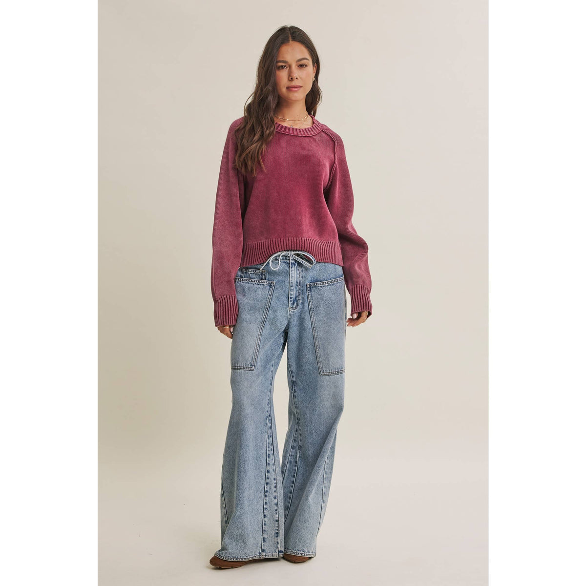 Fireside Weekend Vintage Mineral-washed Cotton Sweater