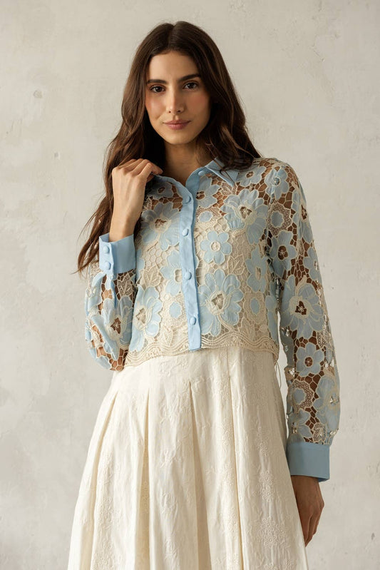 Vintage Floral Lace Blouse/Shacket
